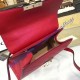 Gucci Padlock Red Signature Leather Top Handle Bag