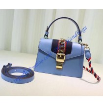 Gucci Sylvie Blue Leather Mini Bag