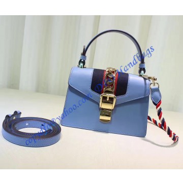 Gucci Sylvie Blue Leather Mini Bag