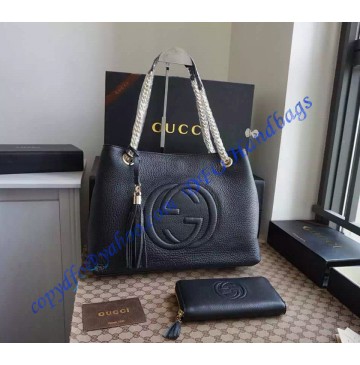 Gucci Soho Leather Shoulder Bag with Chain Straps