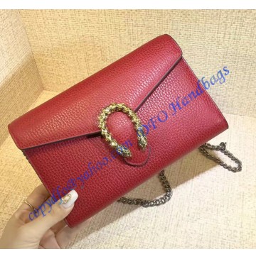 Gucci Dionysus Red Leather Mini Chain Bag