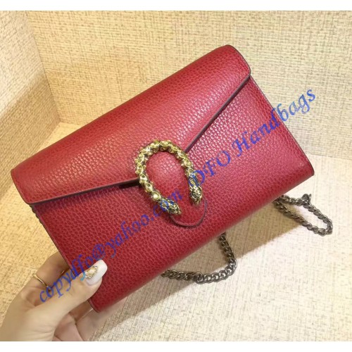 Gucci Dionysus Red Leather Mini Chain Bag