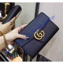 GG Marmont Black Leather Mini Chain Bag