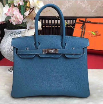 Hermes Birkin Bag 35cm in Blue Jean Togo leather Palladium Hardware