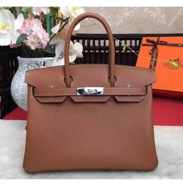 Hermes Birkin Bag 35cm in Terre Togo leather Palladium Hardware