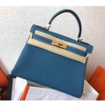 Kelly 32cm in Blue Jean Togo Leather Golden Hardware