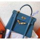 Hermes Kelly 32cm in Blue Jean Togo Leather Golden Hardware