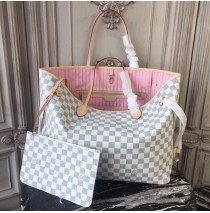 Louis Vuitton Damier Azur Neverfull GM with Pink Lining N41604