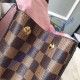 Louis Vuitton Damier Ebene Bond Street with pink leather