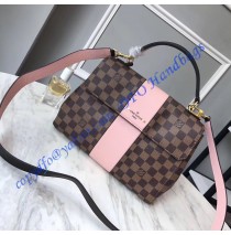 Louis Vuitton Damier Ebene Bond Street with pink leather