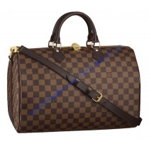 Louis Vuitton Damier Ebene Speedy 35cm with shoulder strap bandouliere N41182