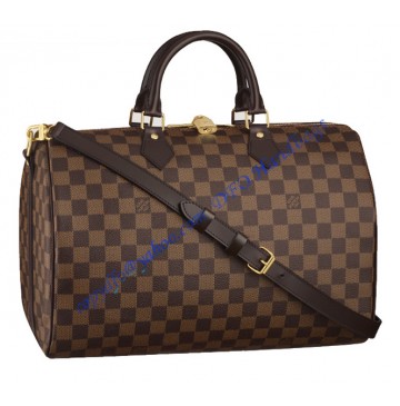 Louis Vuitton Damier Ebene Speedy 35cm with shoulder strap bandouliere N41182