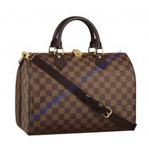 Louis Vuitton Damier Ebene Speedy 30cm with shoulder strap bandouliere N41183