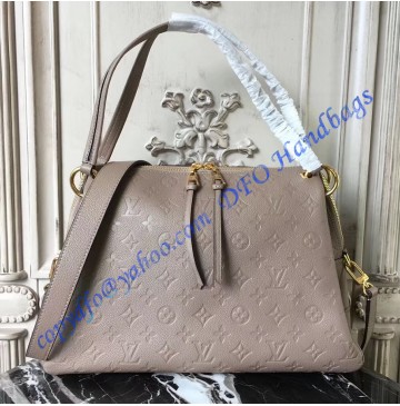 Louis Vuitton Monogram Empreinte Leather Ponthieu PM Light Gray