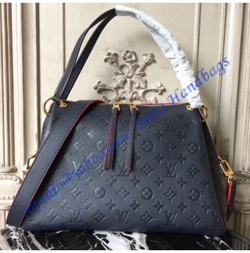 Louis Vuitton Monogram Empreinte Leather Ponthieu PM Navy Blue