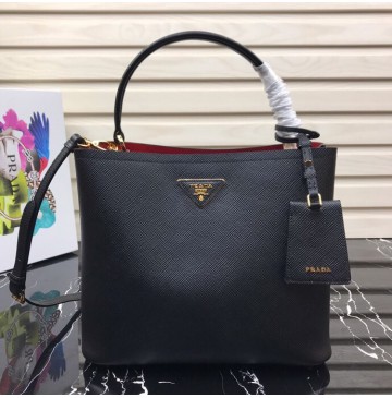 Prada Double Saffiano leather bag Black