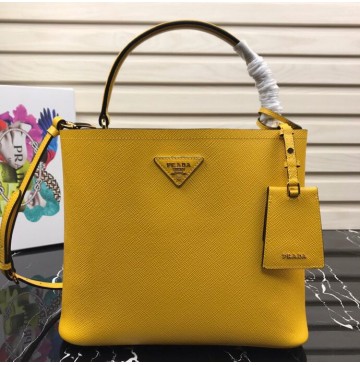 Prada Double Saffiano leather bag Yellow