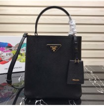 Prada North South Double Bag Black