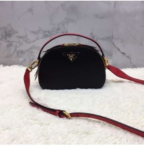 Prada Odette Saffiano leather bag Black Red
