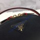 Prada Odette Saffiano leather bag Black Red