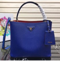 Double Saffiano leather bag Royal Blue