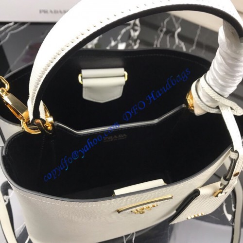 Prada North South Double Bag White