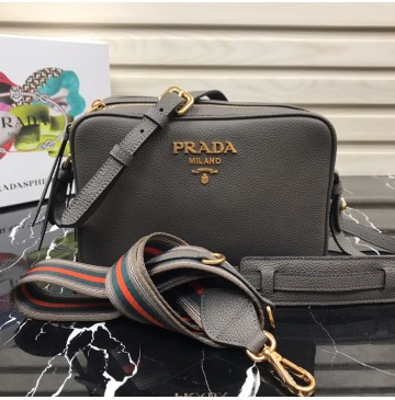 Prada Calf leather shoulder bag Gray