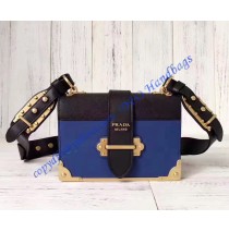 Prada Cahier Bag Blue and Black