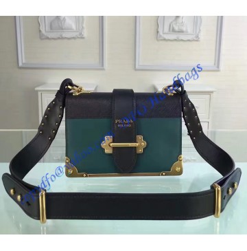 Prada Cahier Bag Green and Black