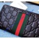 Gucci Black Signature Web zip around wallet