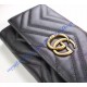 Gucci GG Marmont continental wallet in Black leather with a chevron design