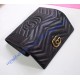 Gucci GG Marmont continental wallet in Black leather with a chevron design