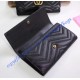 Gucci GG Marmont continental wallet in Black leather with a chevron design