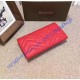 Gucci GG Marmont continental wallet in Red leather with a chevron design