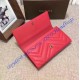 Gucci GG Marmont continental wallet in Red leather with a chevron design