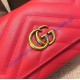 Gucci GG Marmont continental wallet in Red leather with a chevron design