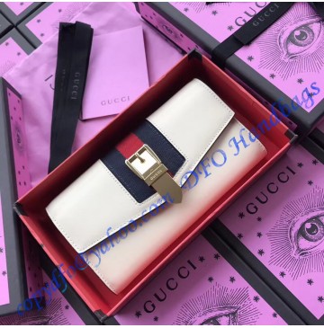 Gucci Sylvie leather continental wallet White