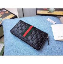 Black Signature Web zip around wallet