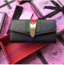 Sylvie leather continental wallet Black