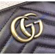 Gucci GG Marmont zip around wallet in Black leather with a chevron design