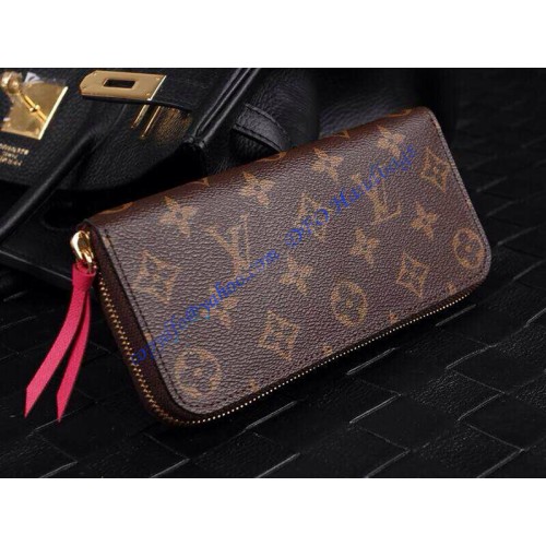 Louis Vuitton Monogram Canvas Clemence Wallet Fuchsia M60742