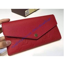 Louis Vuitton Sarah Wallet in Red Monogram Empreinte Leather