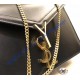 Saint Laurent Cassandra Chain Envelope Flap Bag in Black Leather