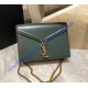 Saint Laurent Cassandra Chain Envelope Flap Bag in Green Leather