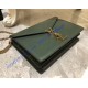 Saint Laurent Cassandra Chain Envelope Flap Bag in Green Leather