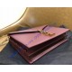 Saint Laurent Cassandra Chain Envelope Flap Bag in Wine Red Leather