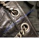 Saint Laurent Medium Niki Chain Bag in Crinkled and Quilted Black Leather