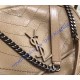 Saint Laurent Medium Niki Chain Bag in Crinkled and Quilted Tan Leather