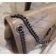 Saint Laurent Medium Niki Chain Bag in Crinkled and Quilted Tan Leather