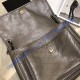 Saint Laurent Large Niki Chain Bag in Crinkled and Quilted Gray Leather